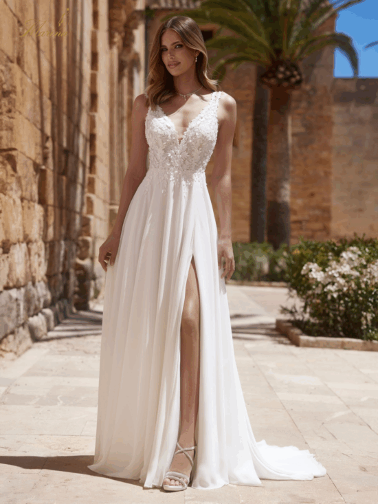 robe bohème, dentelle et fente